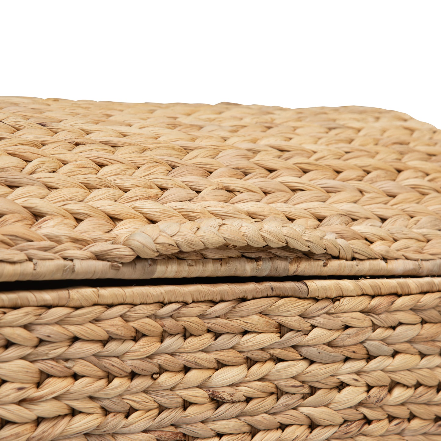 eHemco Heavy-duty Water Hyacinth Wicker Storage Trunk with Metal Frame and Arch Lid, 20.5 by 14.5 by 16 Inches, Natural