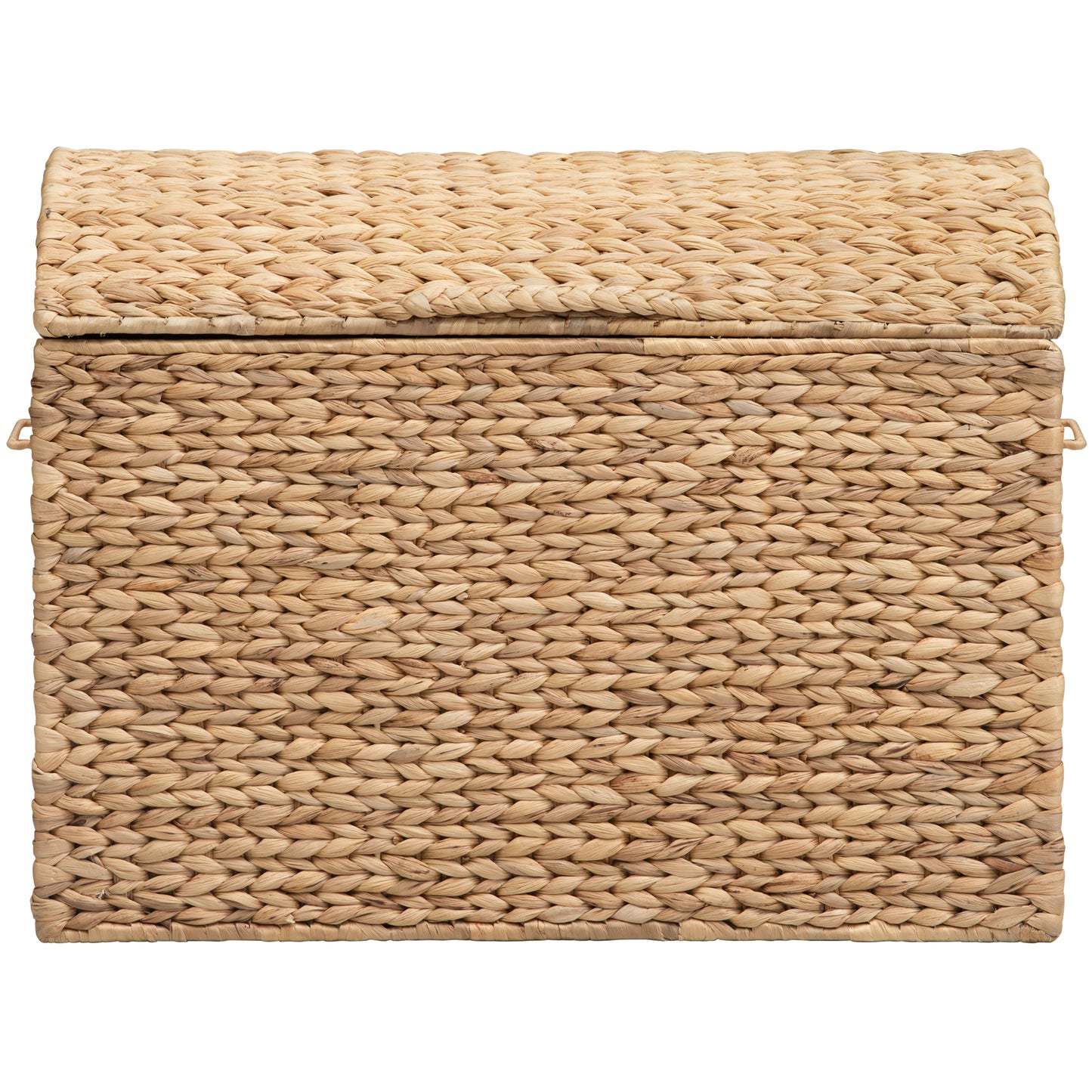 eHemco Heavy-duty Water Hyacinth Wicker Storage Trunk with Metal Frame and Arch Lid, 24.4 by 16.5 by 18.5 Inches, Natural