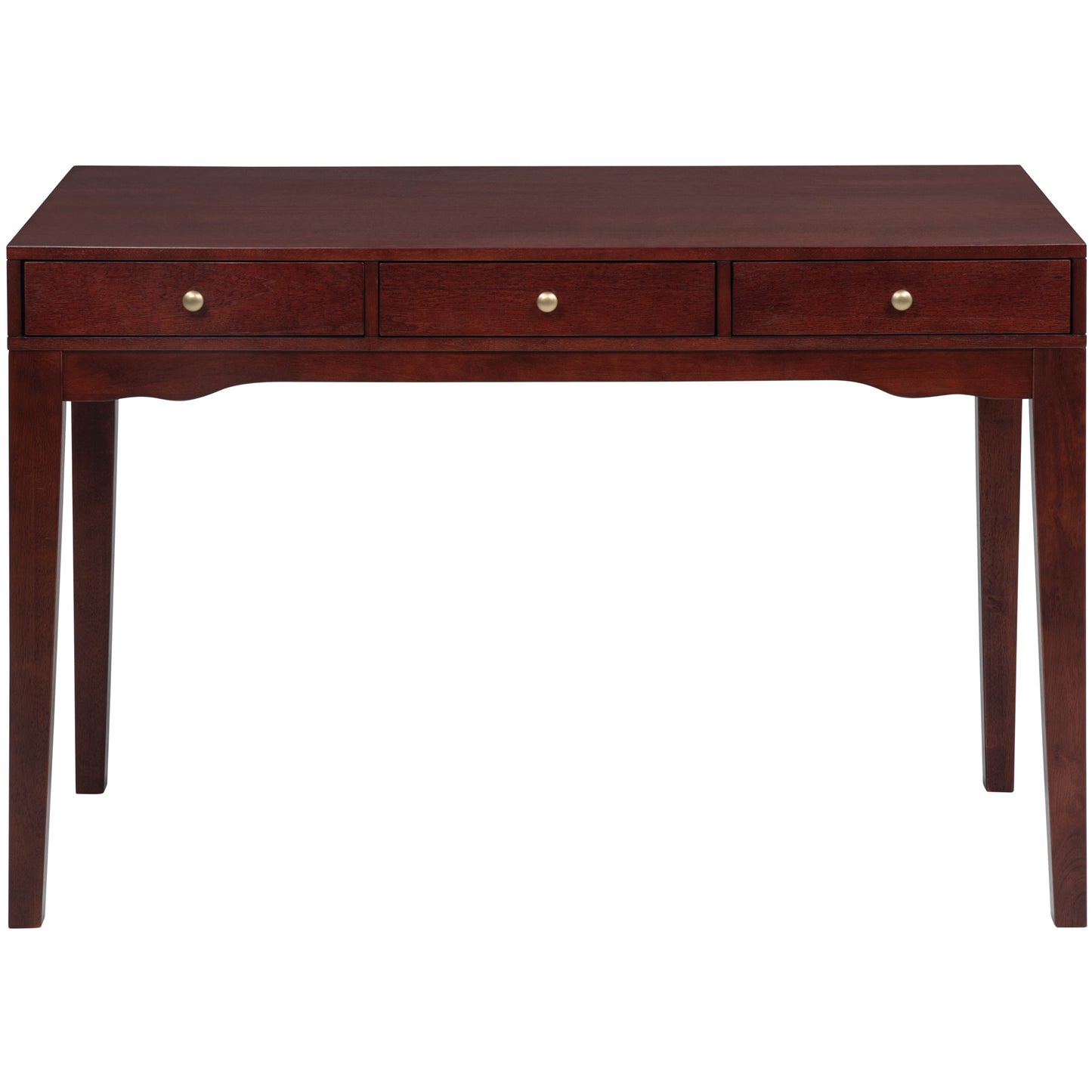 eHemco Solid Wood Library/Home office Writing Desk with 3 Drawers, Cherry