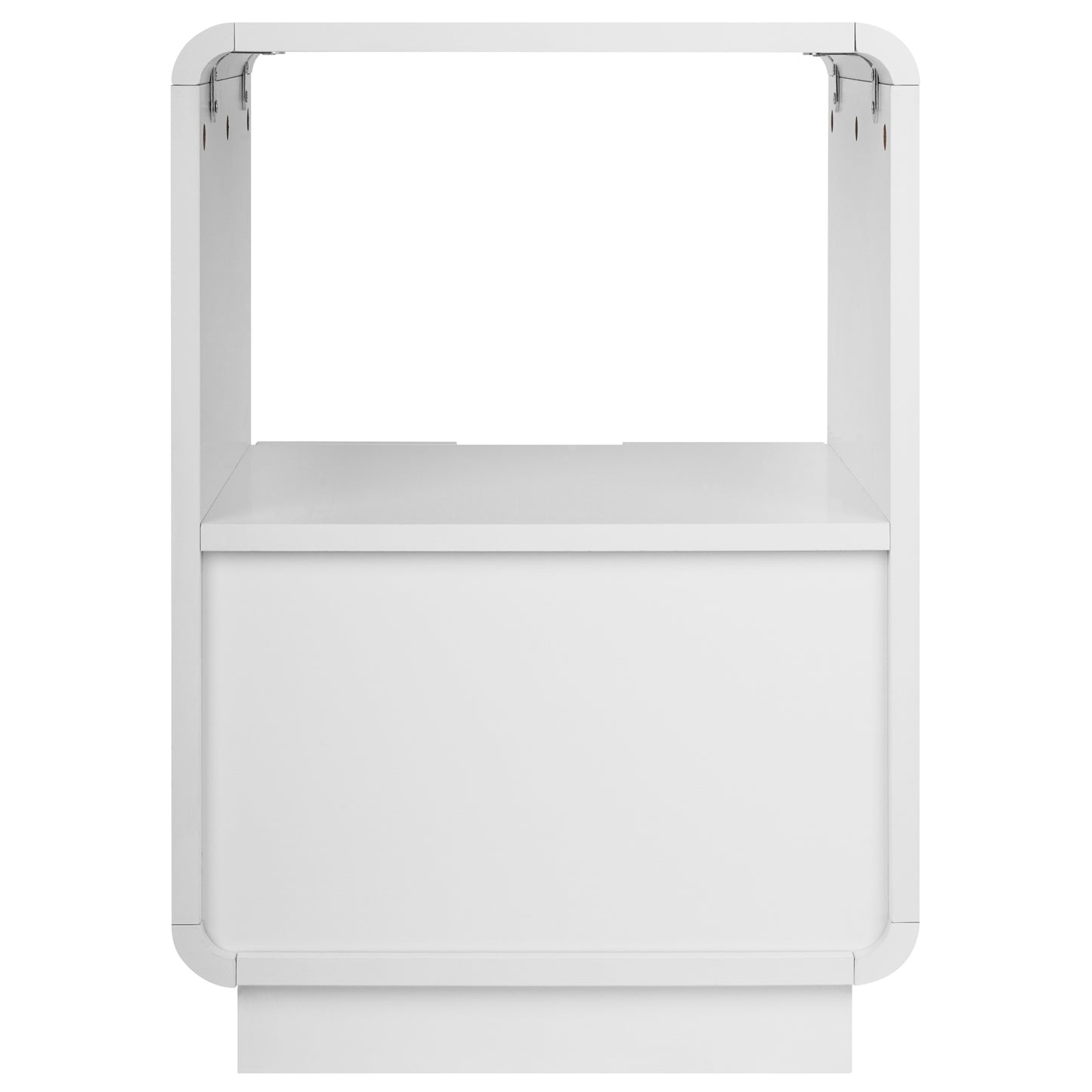 eHemco Contemporary Side Table End Table with Storage Drawer, White, 22.8H x 15.7W x 15D inches