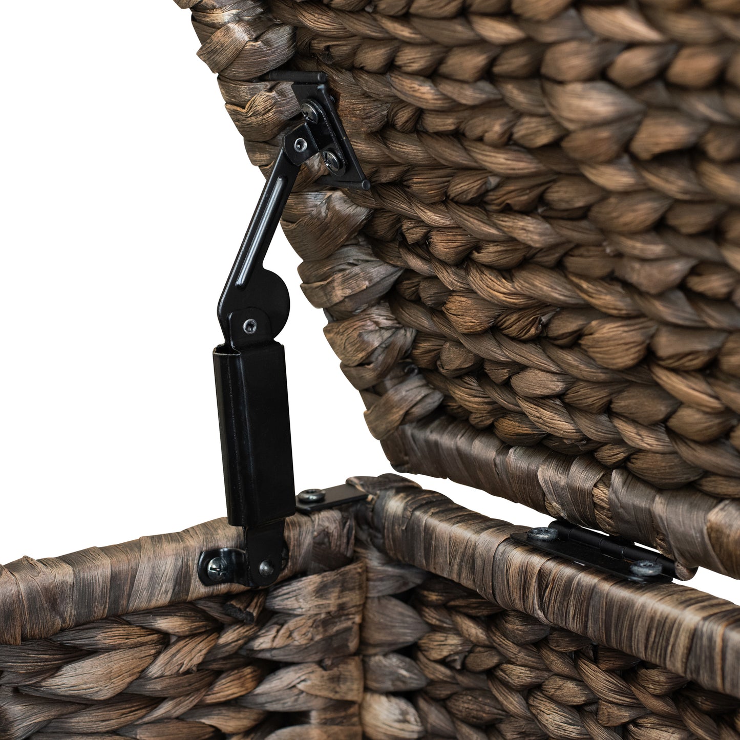 eHemco Heavy-duty Water Hyacinth Wicker Storage Trunk with Metal Frame, 36 by 20 by 18.5 Inches, Brown Wash