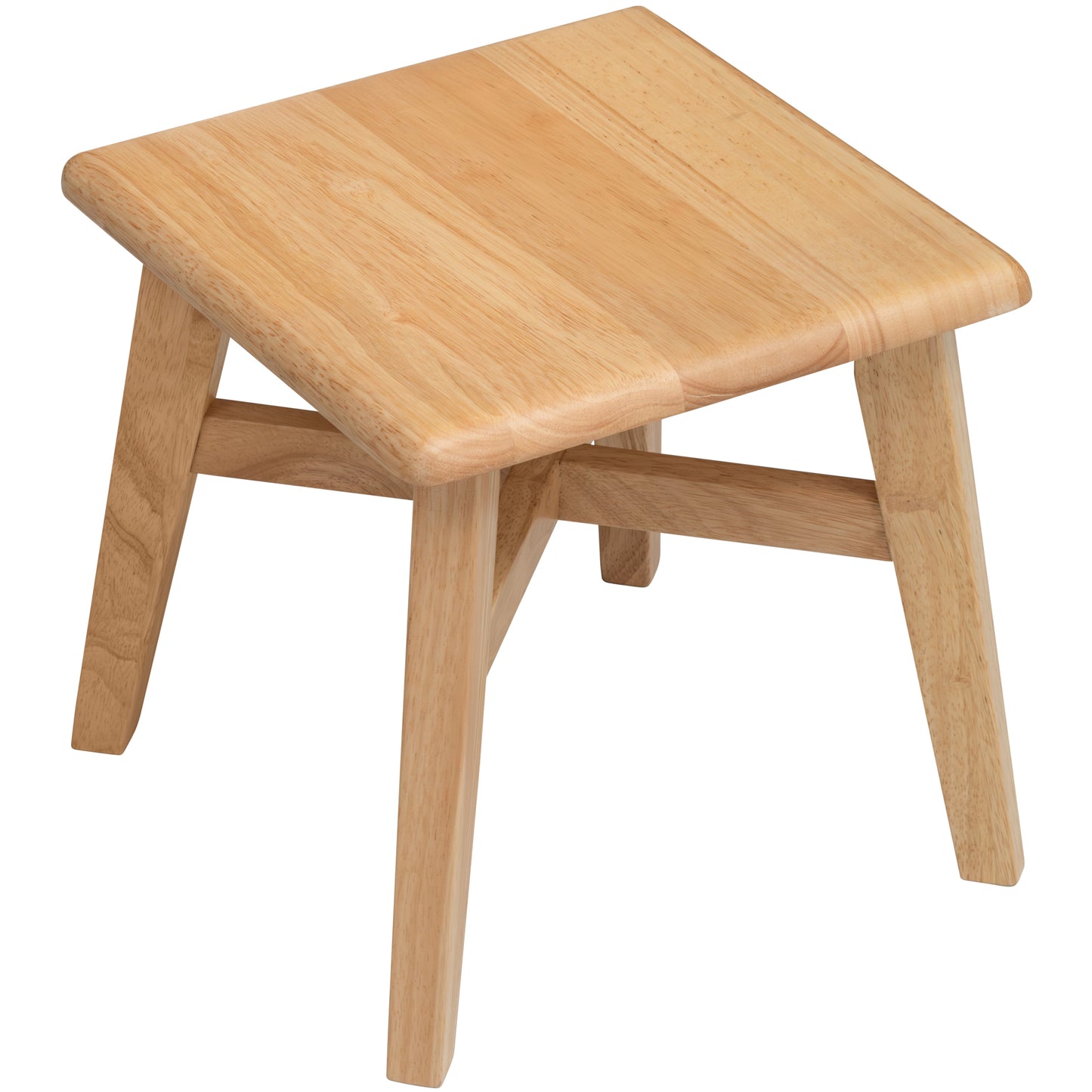 eHemco Solid Hardwood Step Stool with Double Cross Brace Support for Adults and Kids, 12.25 Inches