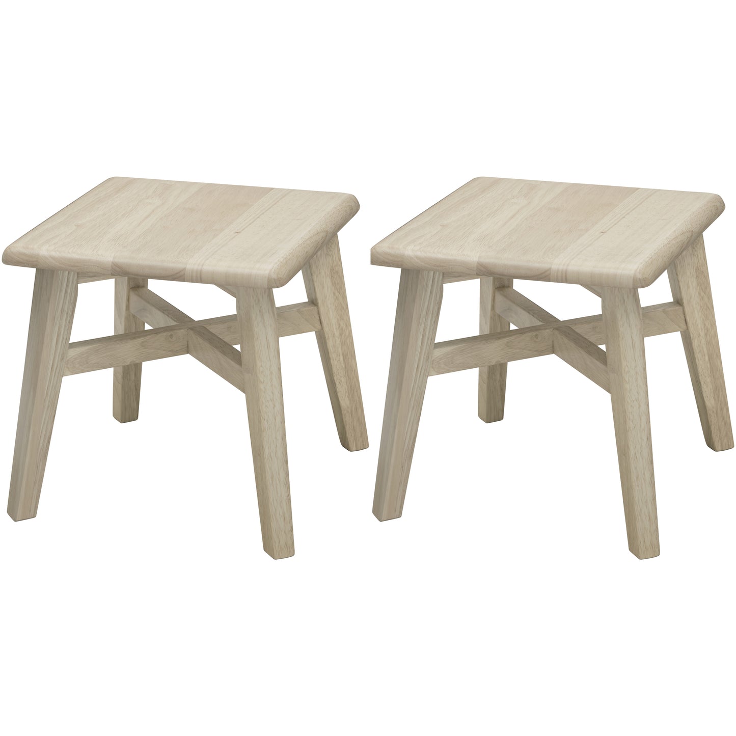 eHemco Solid Hardwood Step Stool with Double Cross Brace Support for Adults and Kids, 12.25 Inches, Set of 2