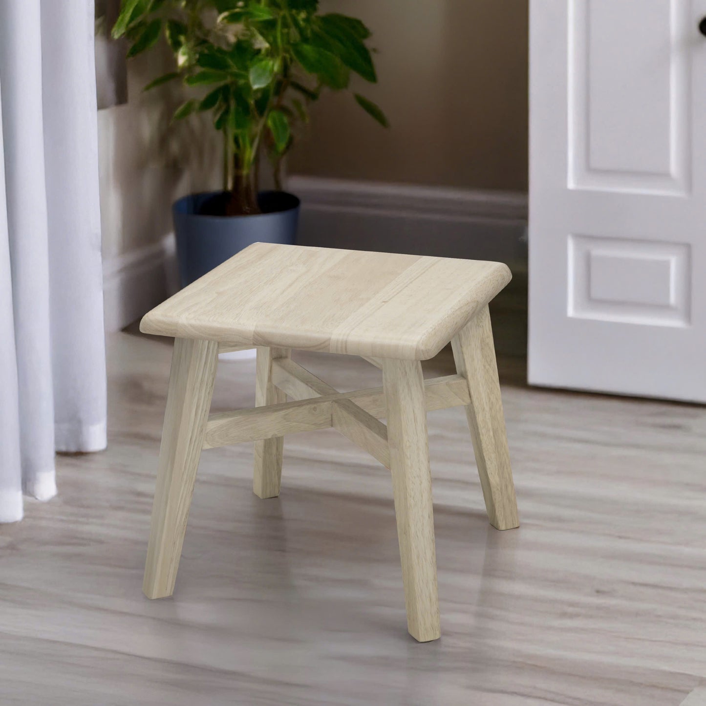 eHemco Solid Hardwood Step Stool with Double Cross Brace Support for Adults and Kids, 12.25 Inches, Set of 2