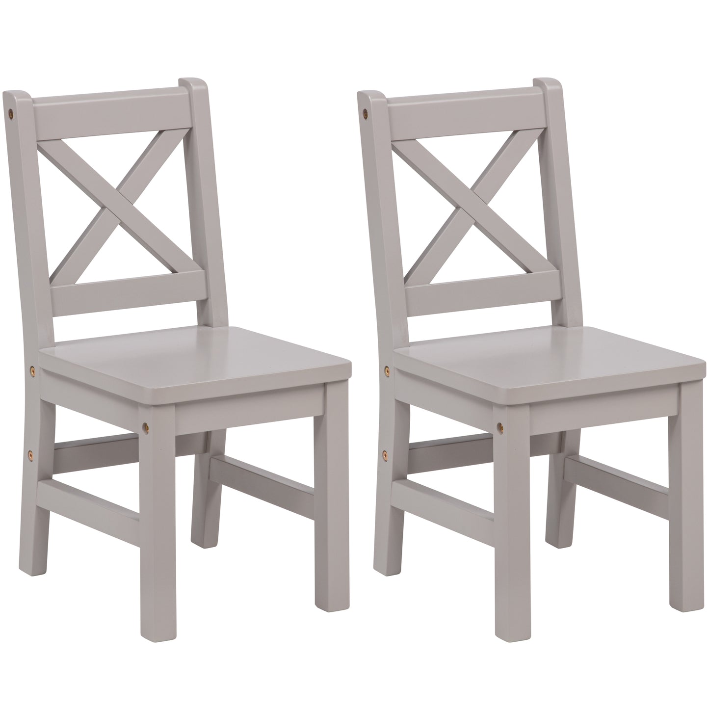 eHemco Solid Hard Wood X Back Kids Chair, Set of 2