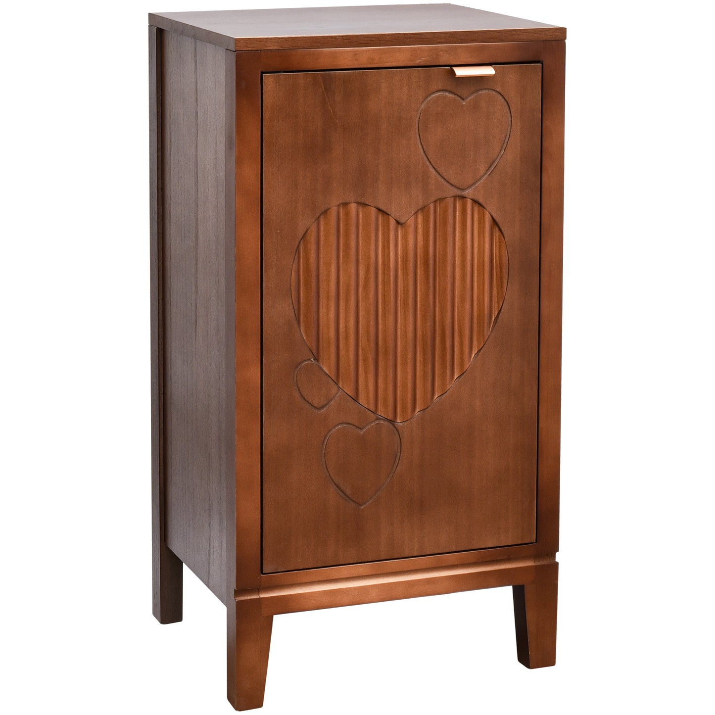 eHemco Kawaii Sweetheart End Table, 16.5 x 14 x 31 Inches, Indoor Living Room Side Table, Antique Walnut