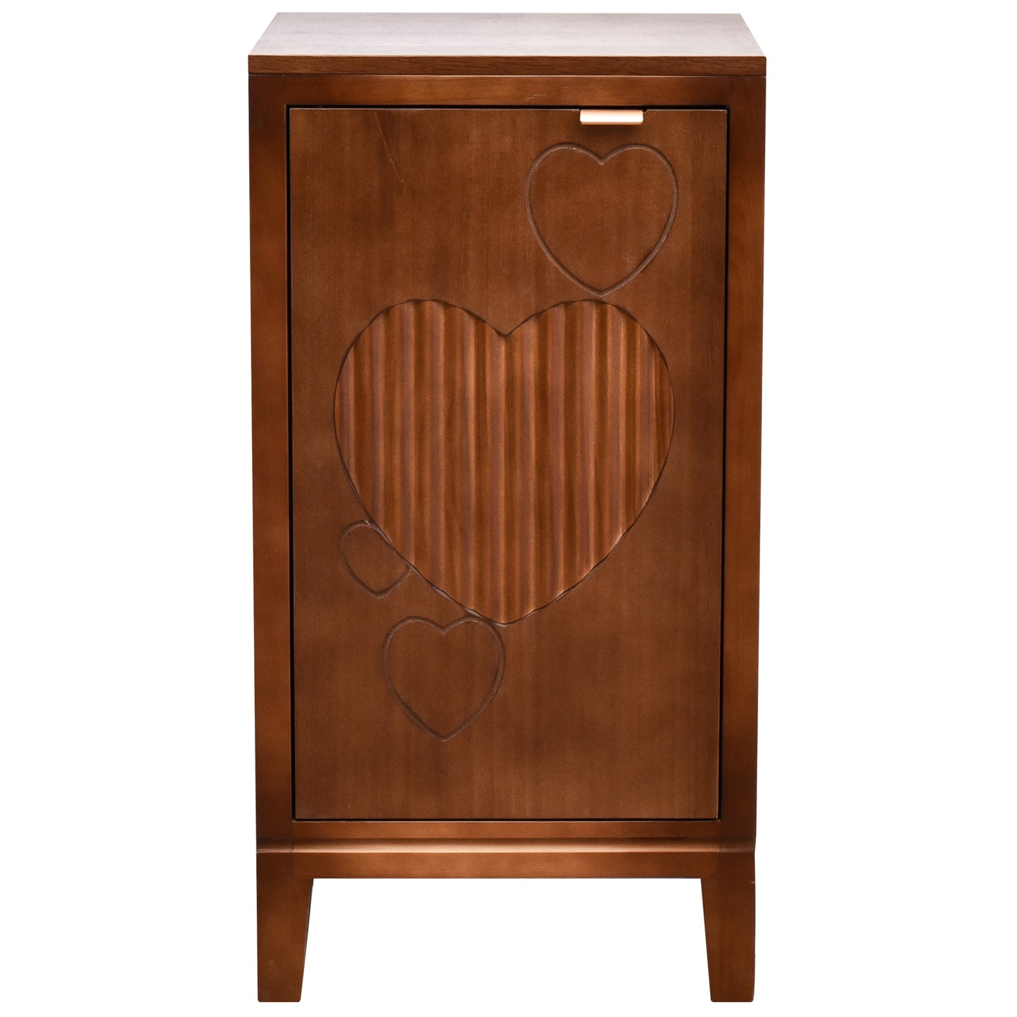 eHemco Kawaii Sweetheart End Table, 16.5 x 14 x 31 Inches, Indoor Living Room Side Table, Antique Walnut