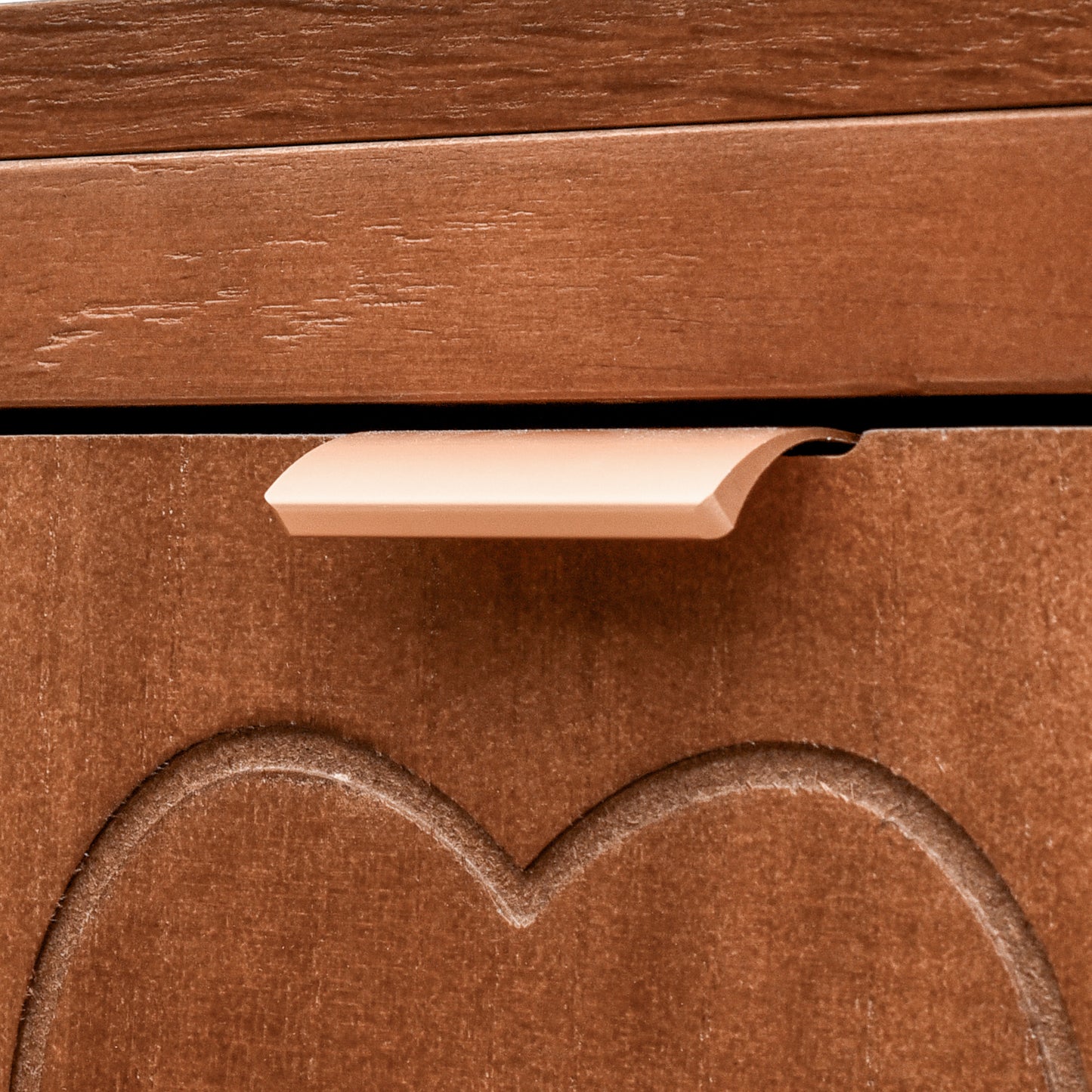 eHemco Kawaii Sweetheart End Table, 16.5 x 14 x 31 Inches, Indoor Living Room Side Table, Antique Walnut