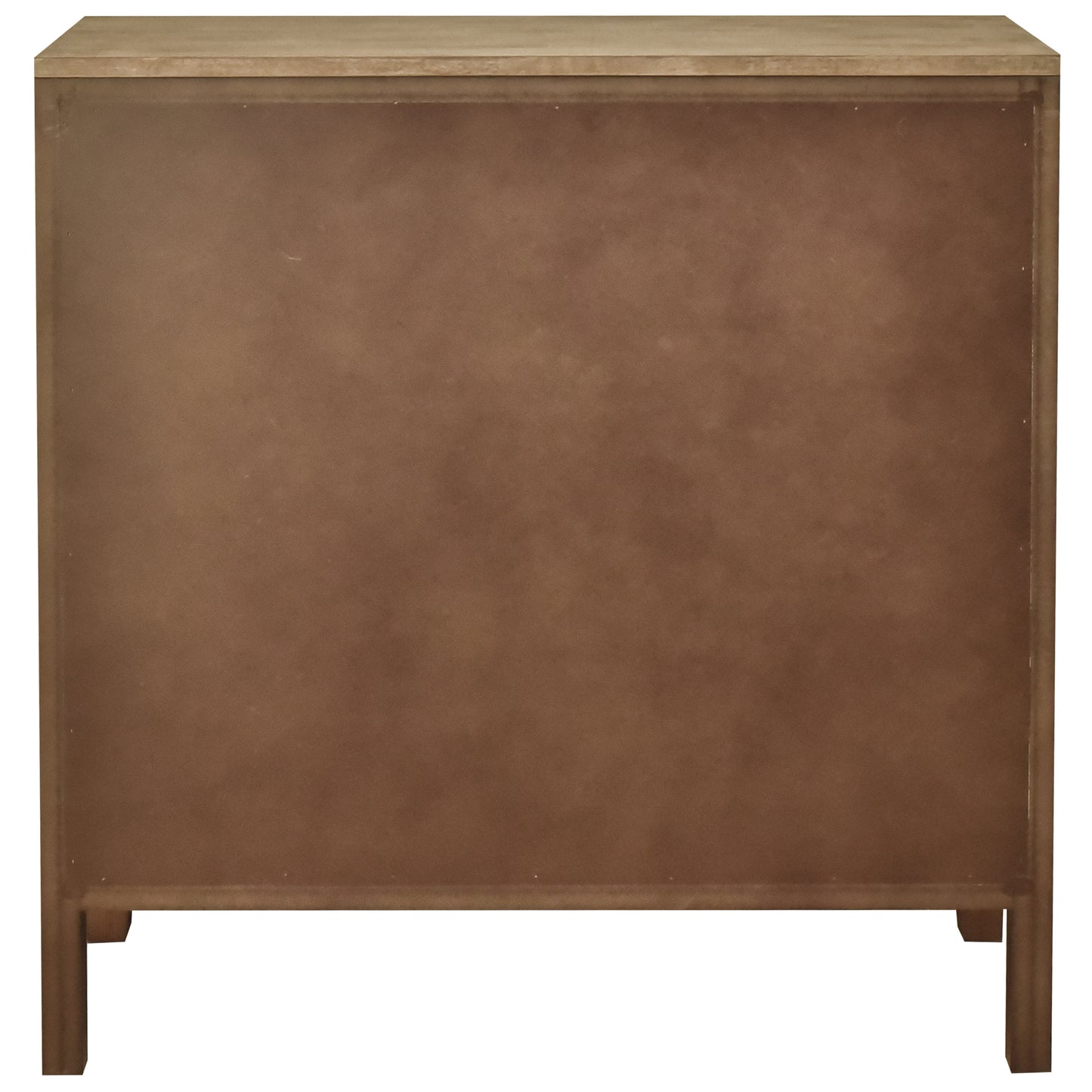 eHemco 2-Door Storage Cabinet with Geometric Ripple Carved Doors, Modern Retro Style, Natural Finish, 30 x 14 x 31 Inches