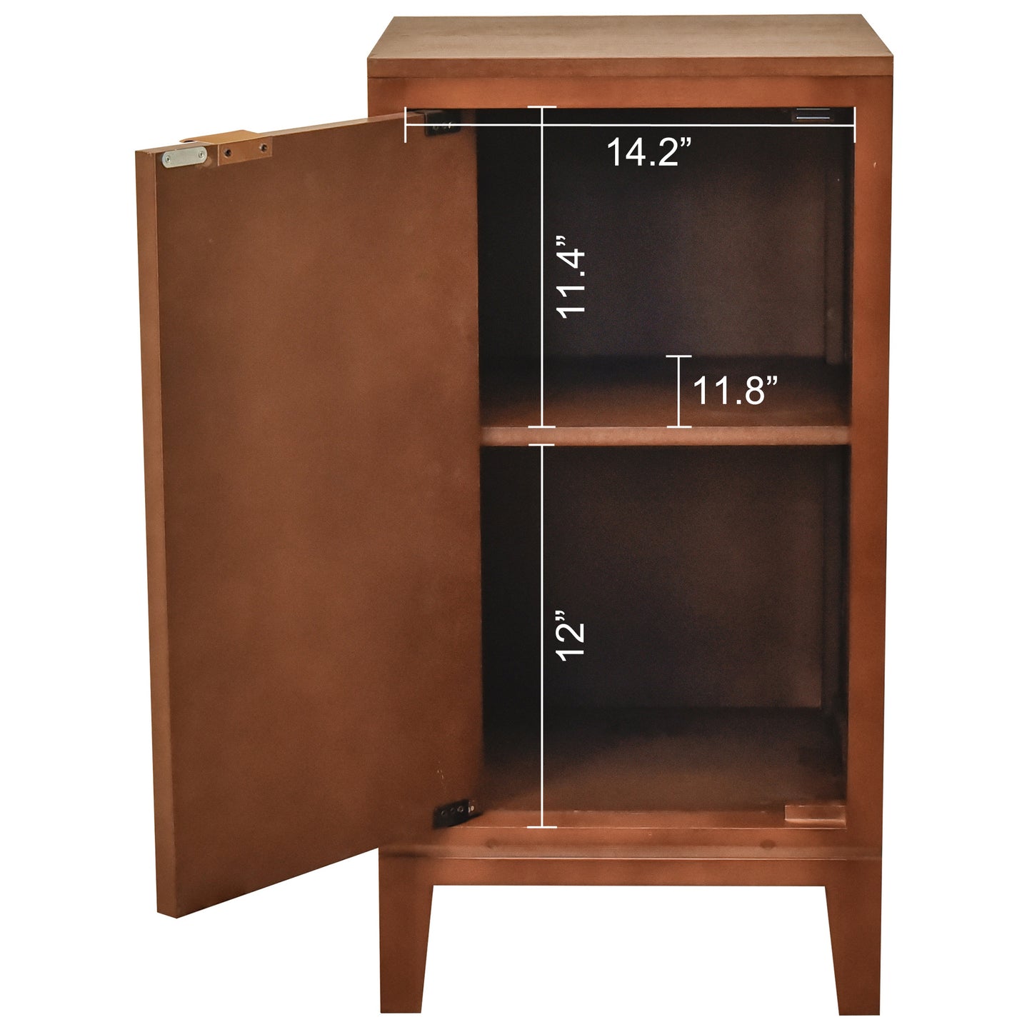 eHemco Tropical Monstera Door Accent End Table, Modern Retro Style, 16.5 x 14 x 31 Inches, Antique Walnut Finish