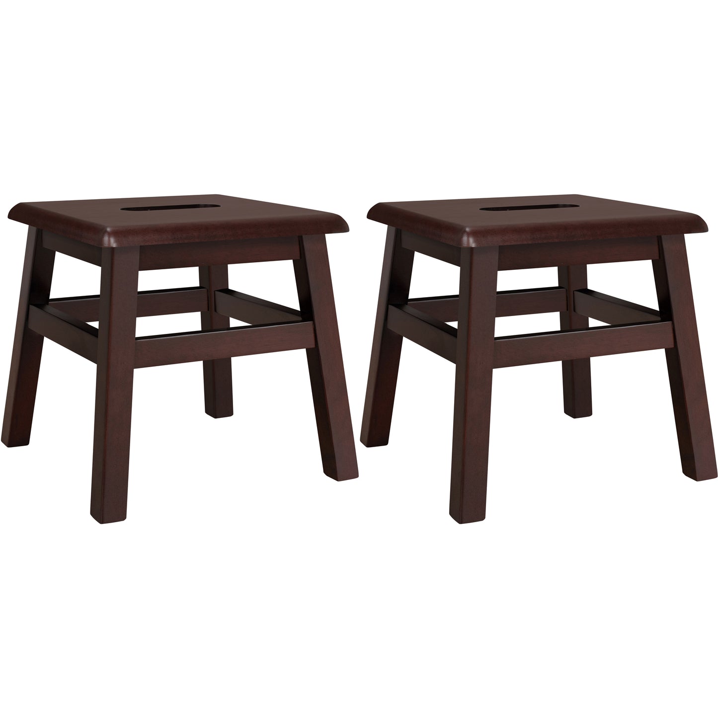 eHemco Solid Hardwood Wooden Step Stool for Adults and Kids, 12.25 Inches Height, Set of 2