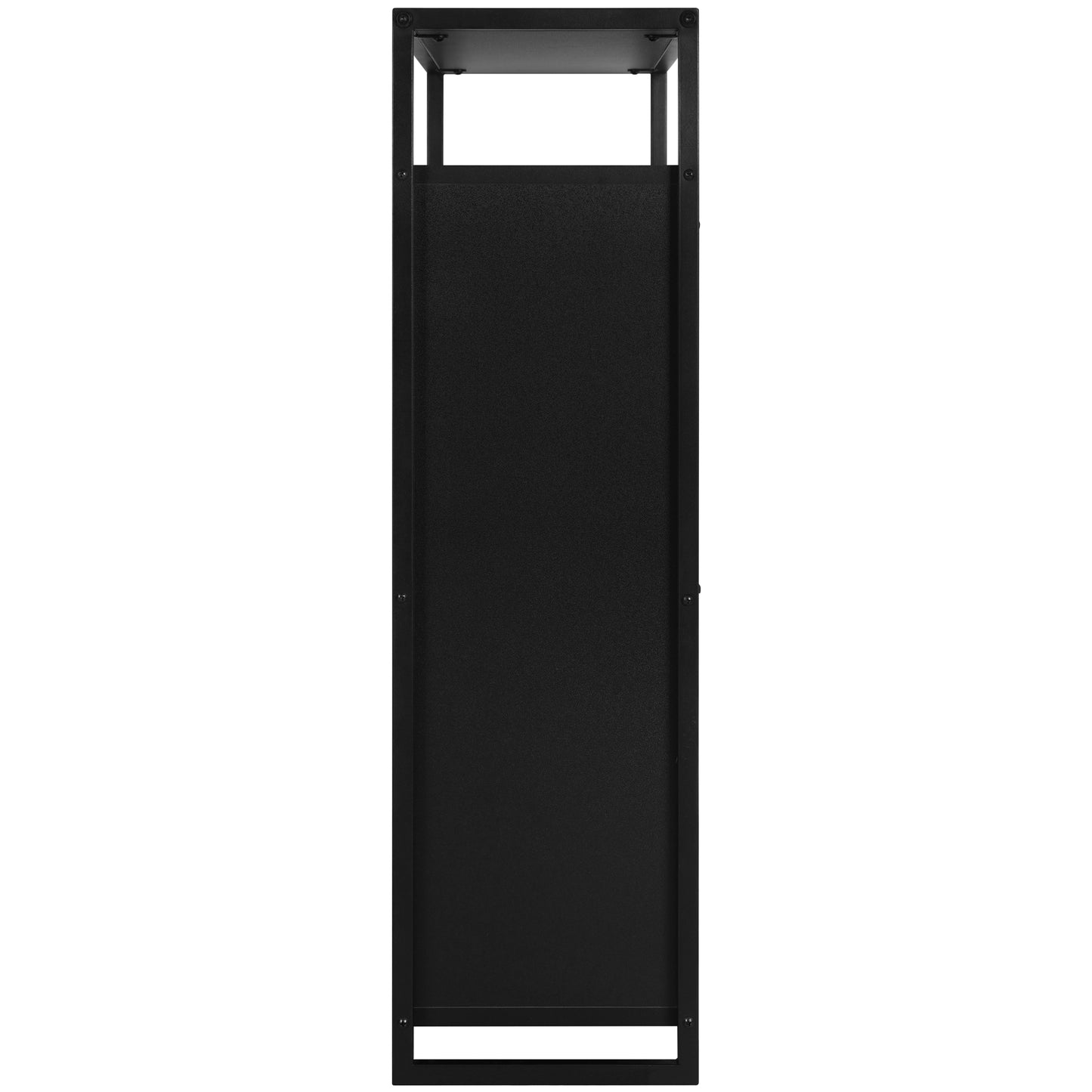 eHemco 2-Door Shoe Cabinet with Shelf, Modern Storage Organizer, Black Metal Frame, 2 Flip Drawers