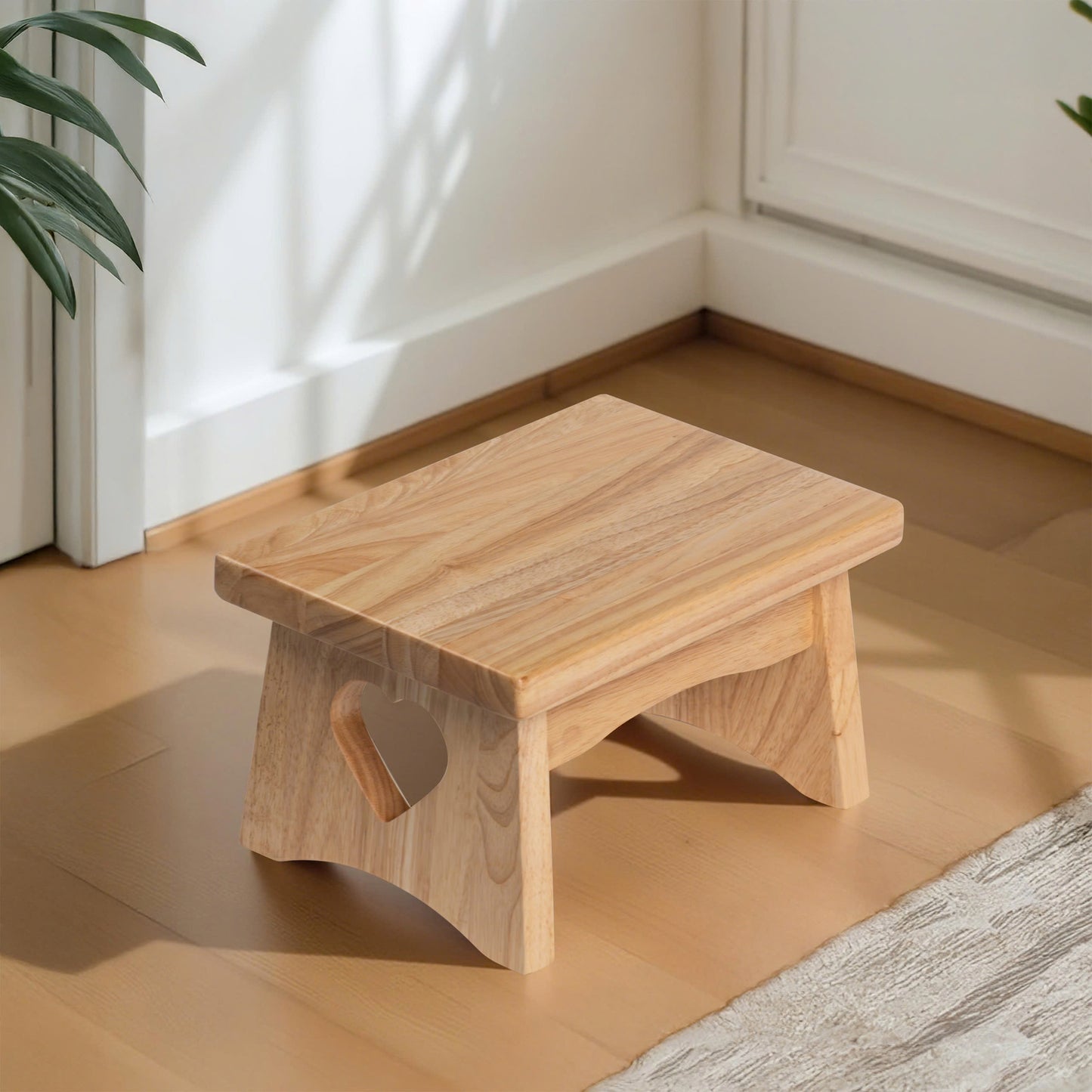 eHemco Rectangular Solid Hardwood Step Stool for Adults and Kids, 7.5 Inches Height