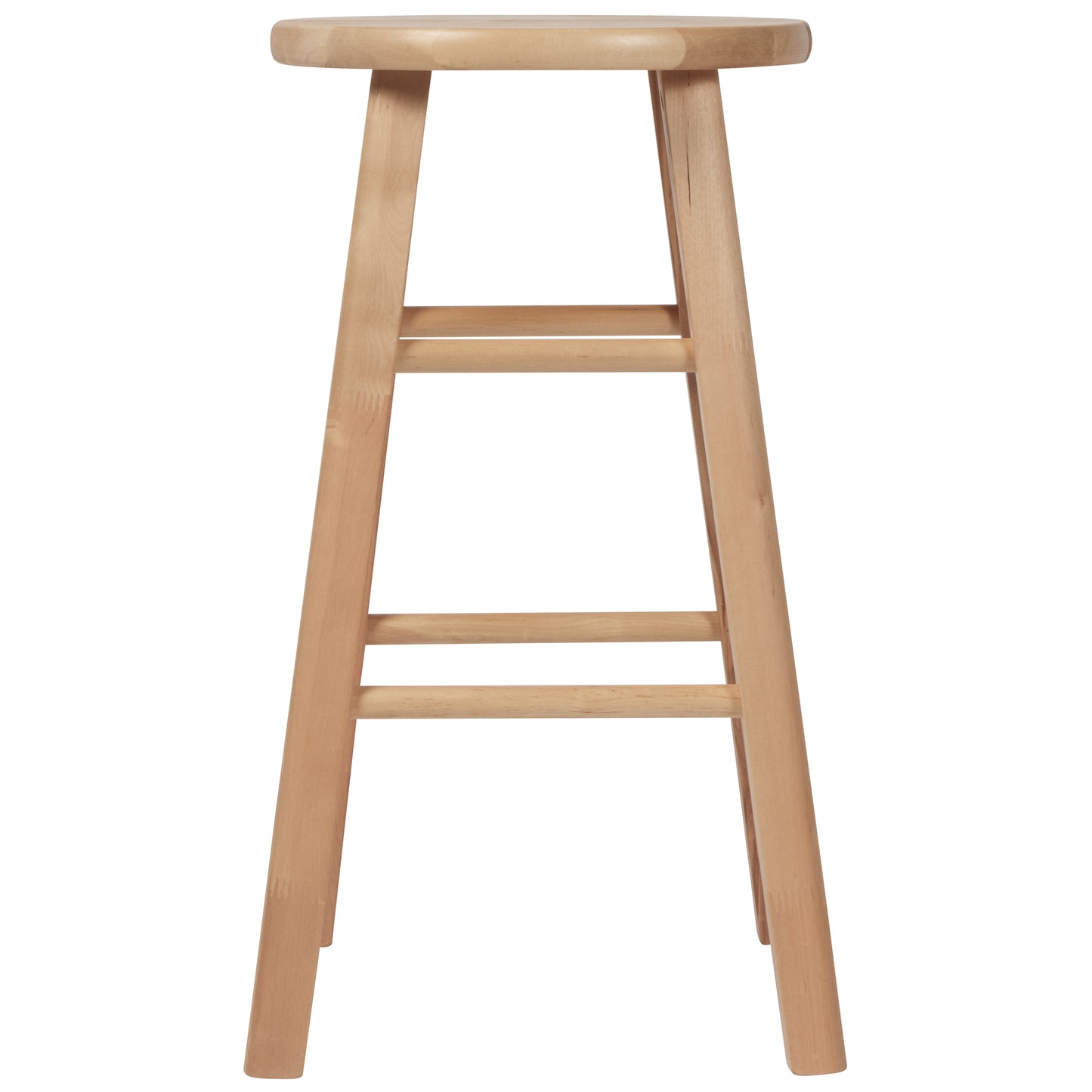 eHemco Solid Hardwood Counter Height Barstool, Natural Birch, 24 Inches, Round Seat, Fully Assembled