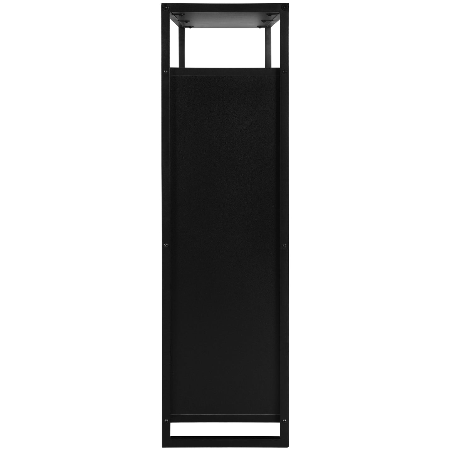 eHemco 2-Door Shoe Cabinet with 4 Shelves, Modern Storage Organizer, Black Metal Frame, 2 Flip Drawers