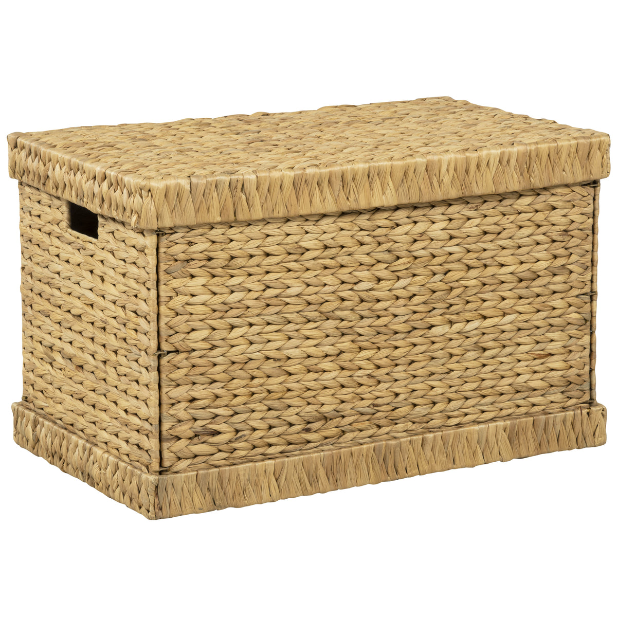 eHemco Water Hyacinth Wicker Storage Trunk, Natural, 26.8x16.1x16.9 Inches