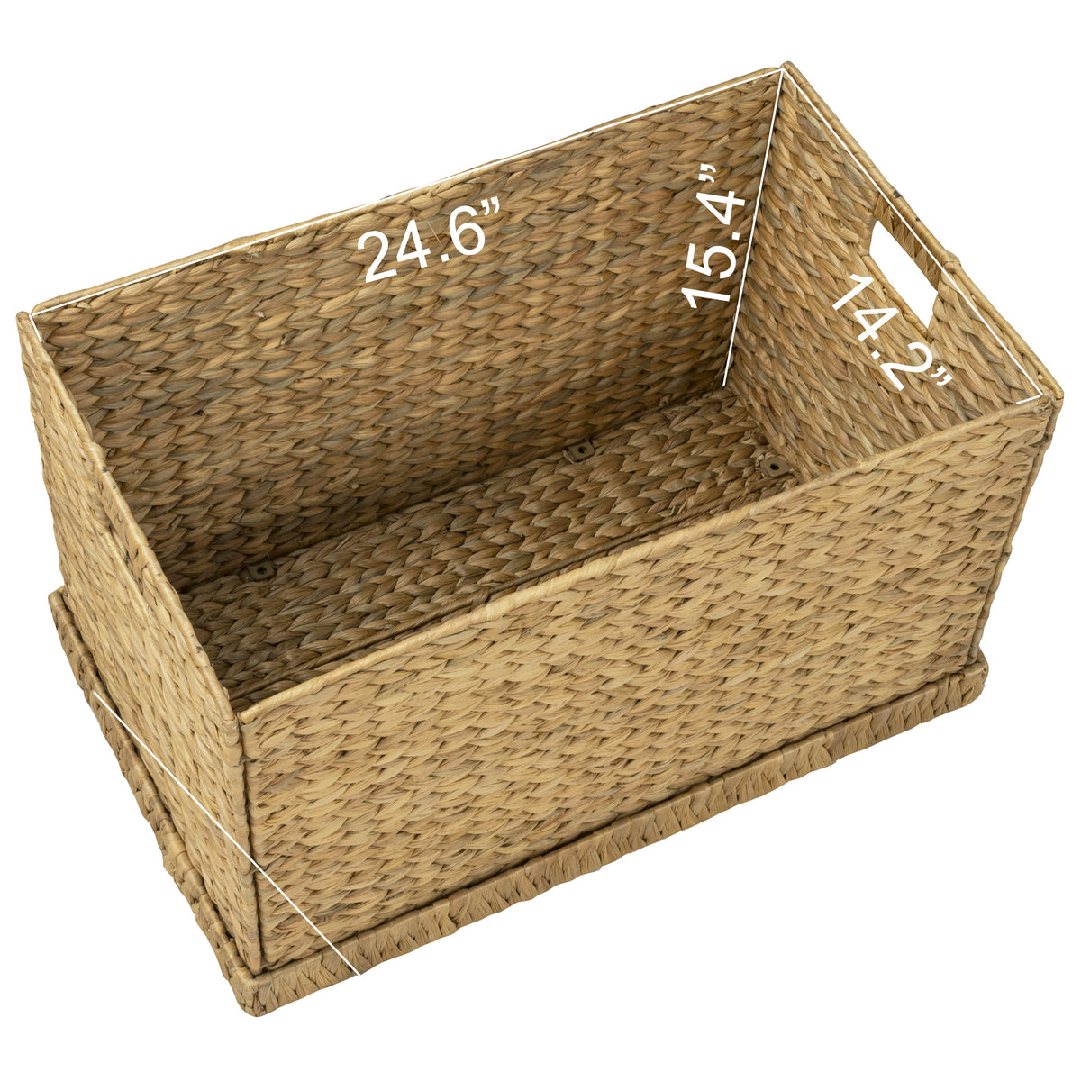 eHemco Water Hyacinth Wicker Storage Trunk, Natural, 26.8x16.1x16.9 Inches