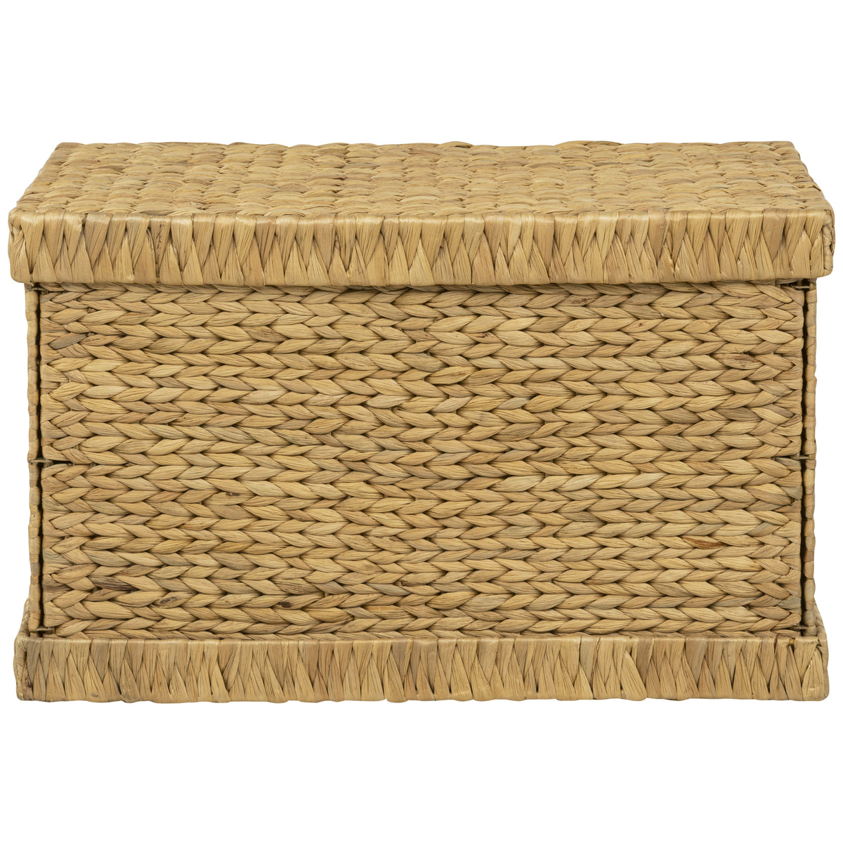 eHemco Water Hyacinth Wicker Storage Trunk, Natural, 26.8x16.1x16.9 Inches
