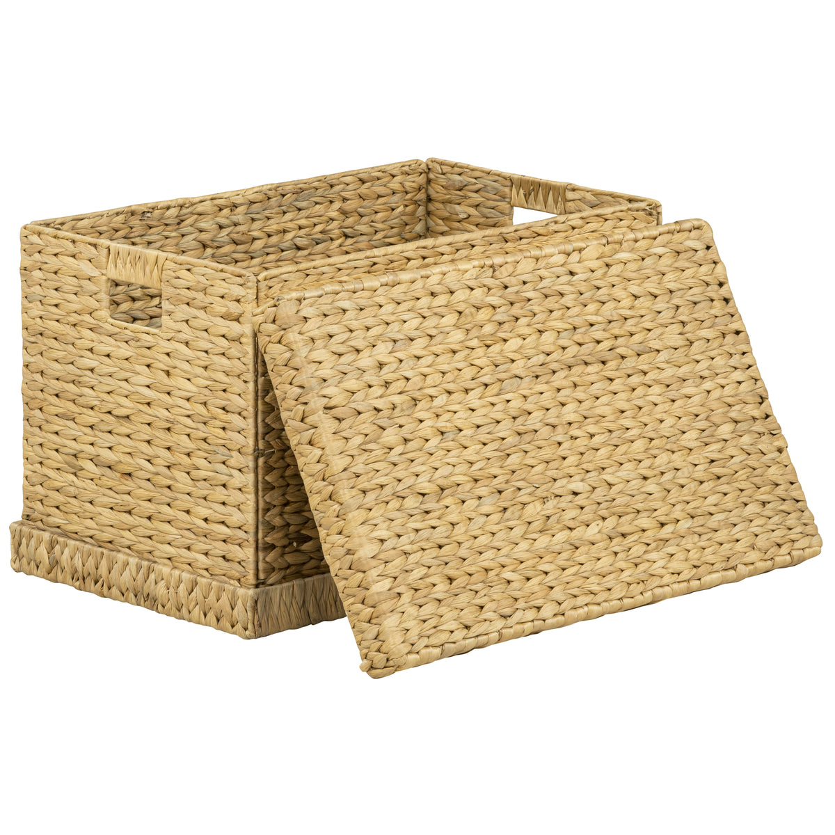 eHemco Water Hyacinth Wicker Storage Trunk, Natural, 26.8x16.1x16.9 Inches