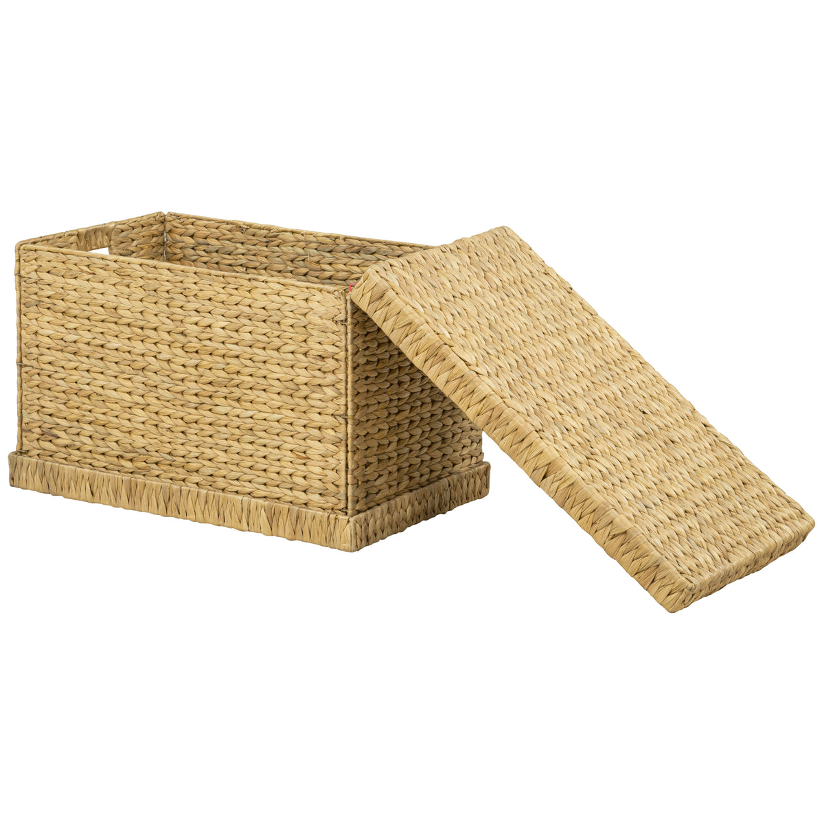 eHemco Water Hyacinth Wicker Storage Trunk, Natural, 26.8x16.1x16.9 Inches