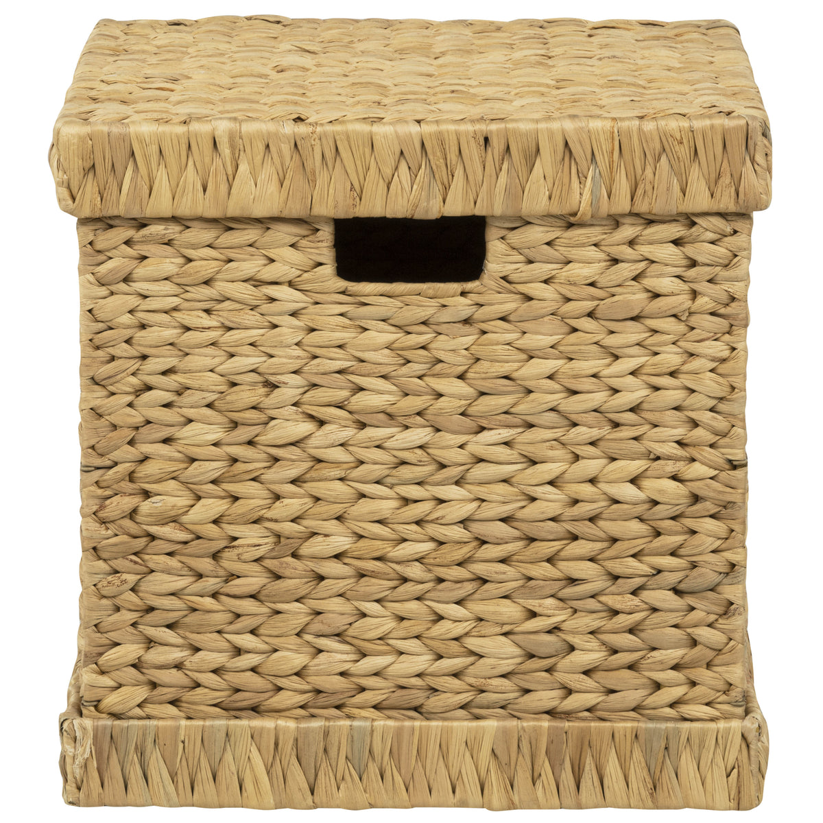 eHemco Water Hyacinth Wiker Storage Box, Natural, 16.5x16.5x16.7 Inches