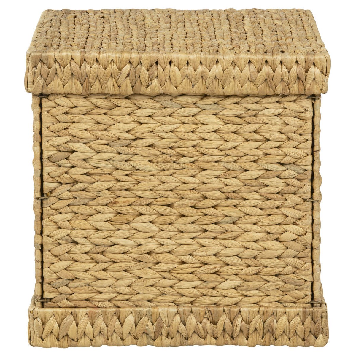 eHemco Water Hyacinth Wiker Storage Box, Natural, 16.5x16.5x16.7 Inches