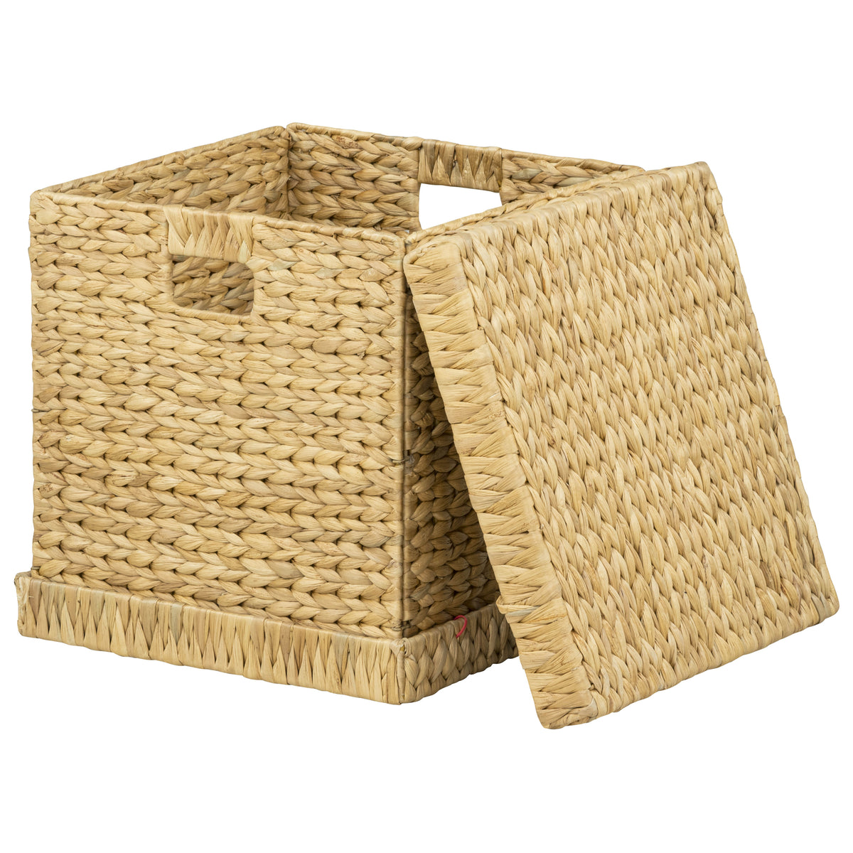 eHemco Water Hyacinth Wiker Storage Box, Natural, 16.5x16.5x16.7 Inches