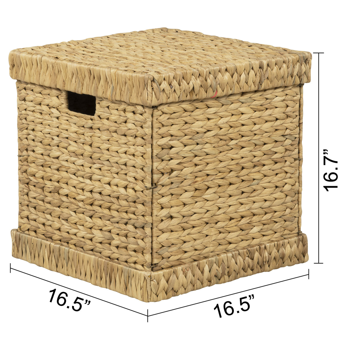 eHemco Water Hyacinth Wiker Storage Box, Natural, 16.5x16.5x16.7 Inches