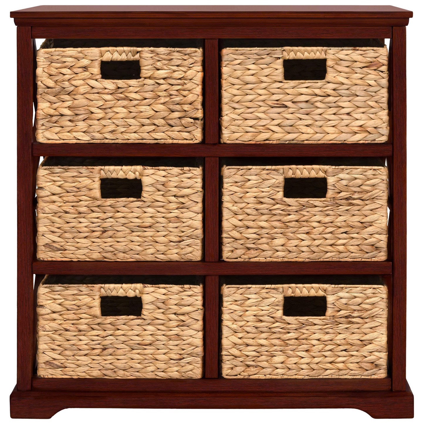 eHemco Hampton Meadows 3 Tier X-Side Storage Drawers with 6 Wicker Baskets