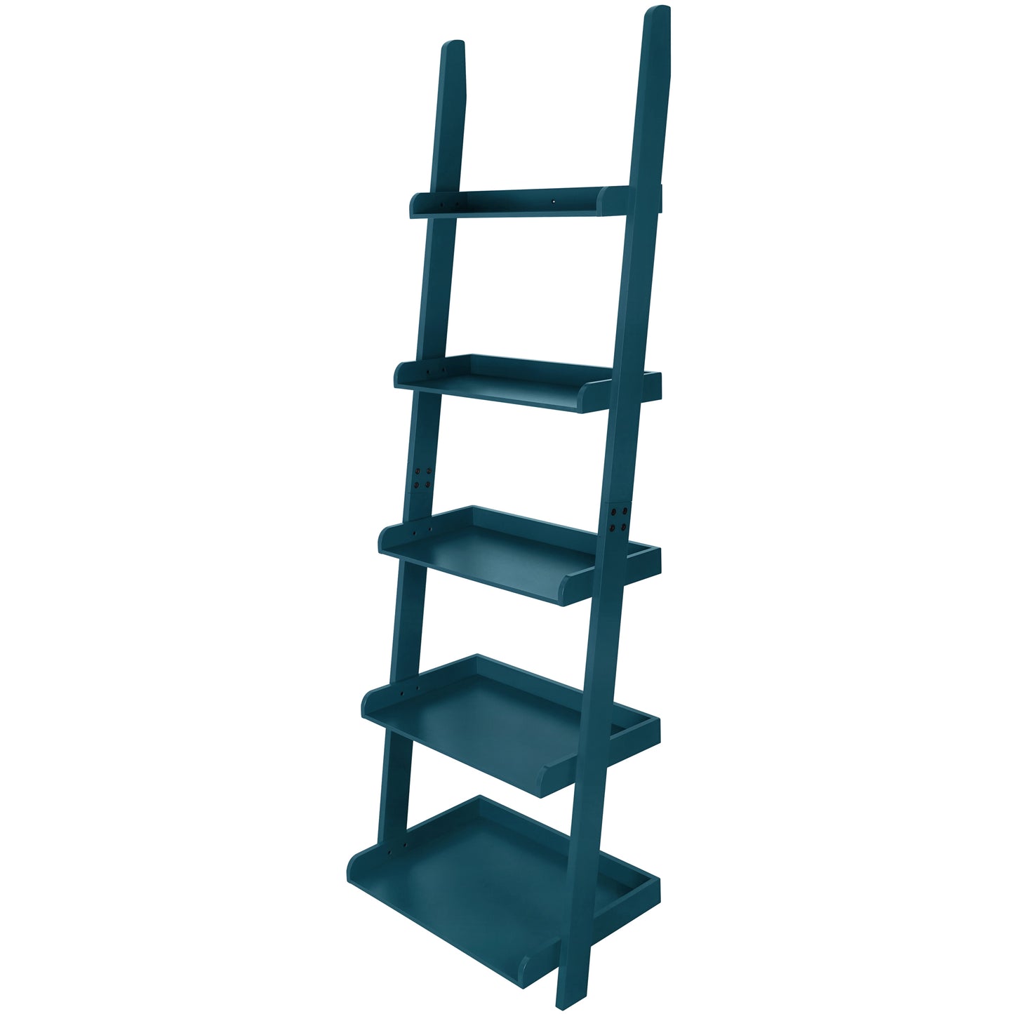 eHemco 5 Tier Leaning Wall Book Shelf, 70 Inches