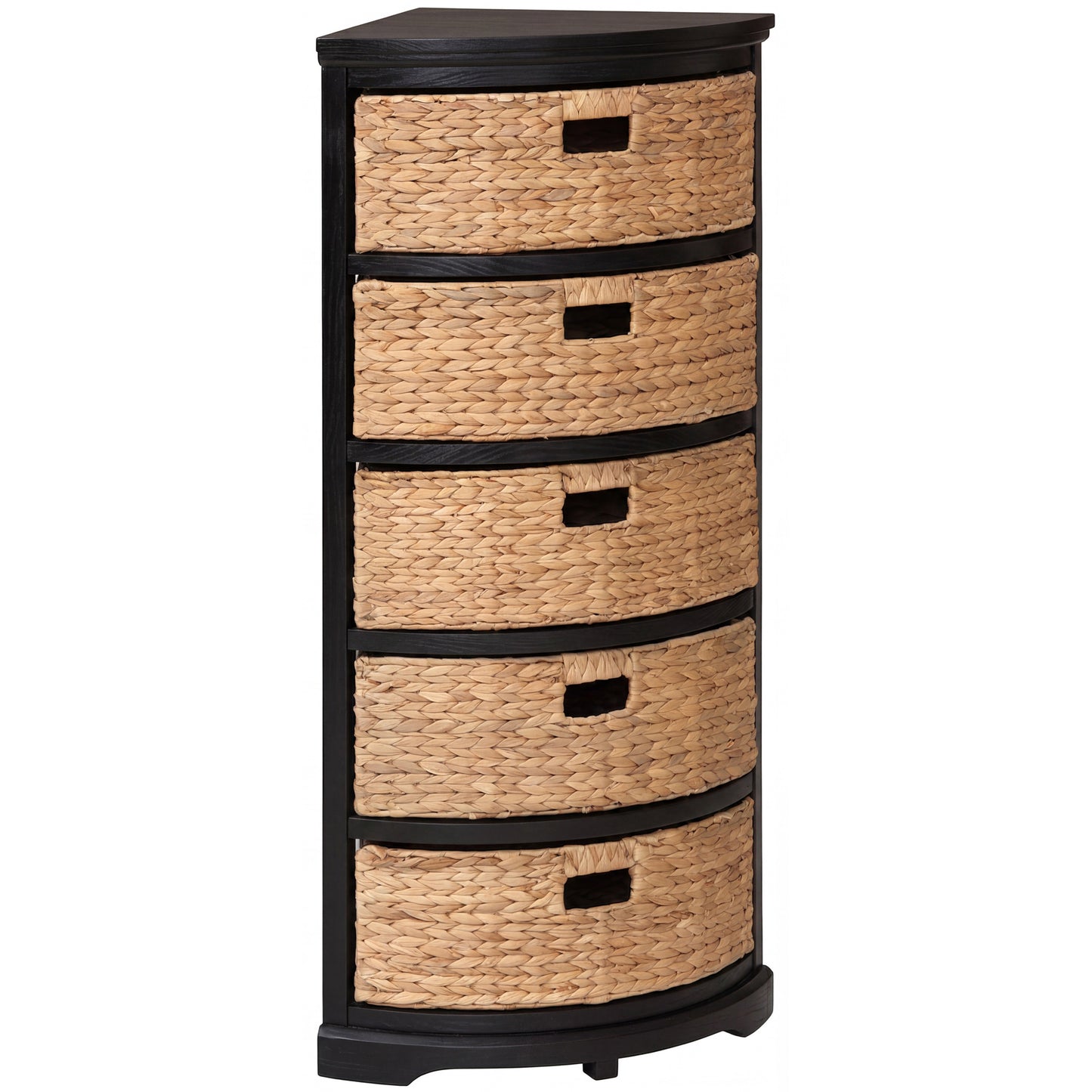 eHemco Hampton Meadows 5 Tier X-Side Corner Storage Drawers with 5 Wicker Baskets