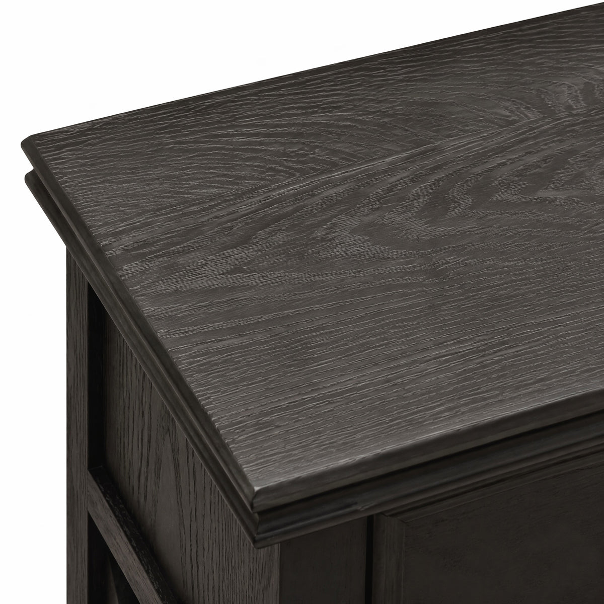 eHemco X-Side End Table with Charging Station and 2 Drawers, 20x14x29 Inches, Black