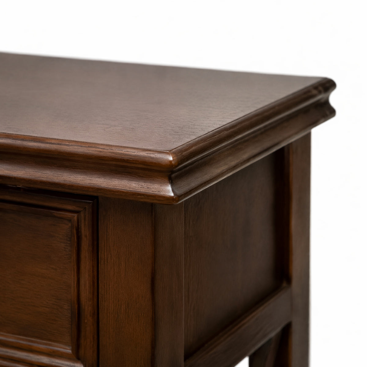 eHemco X-Side End Table with Charging Station and 2 Drawers, 20x14x29 Inches, Walnut