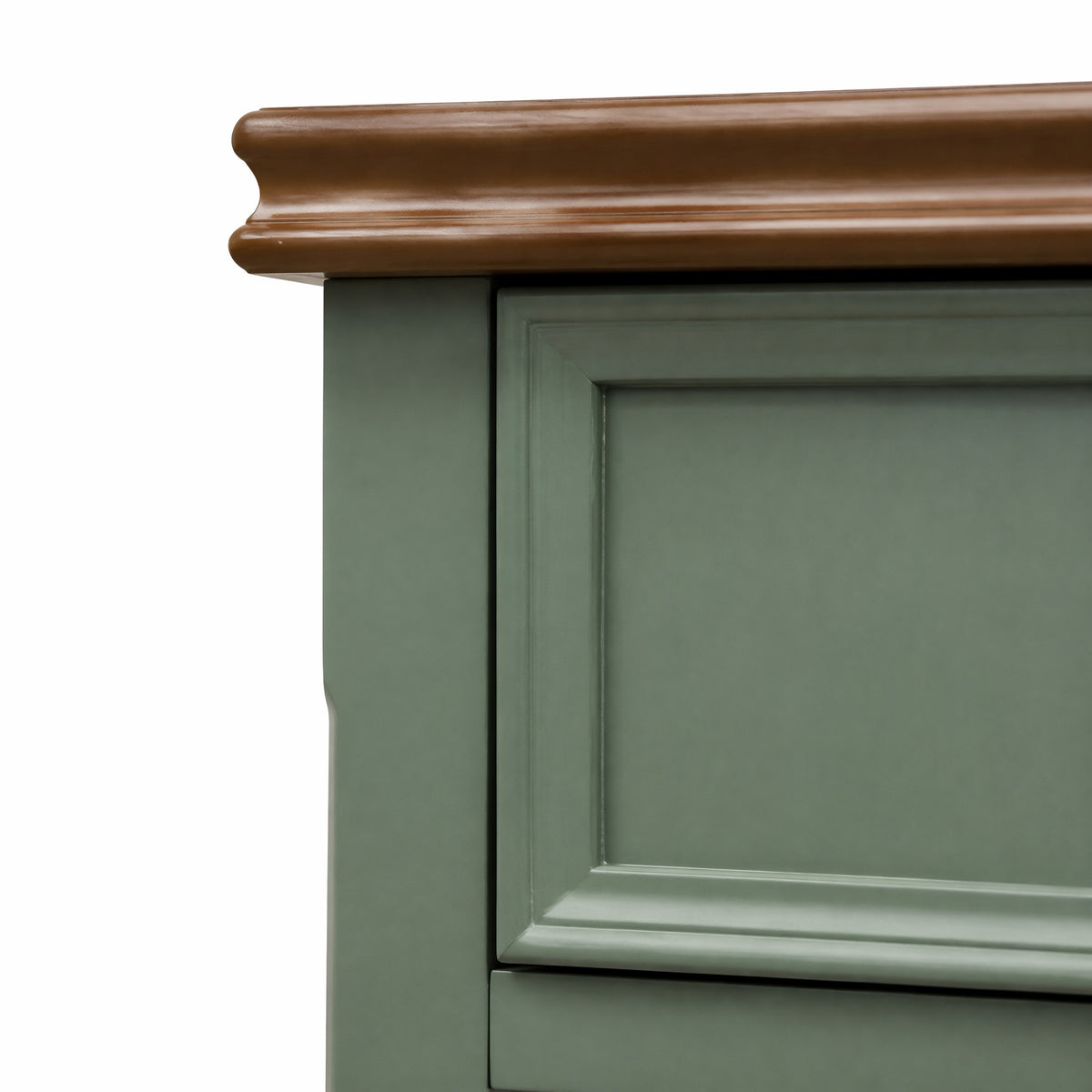 eHemco X-Side End Table with Charging Station and 2 Drawers, 20x14x29 Inches, Green and Walnut