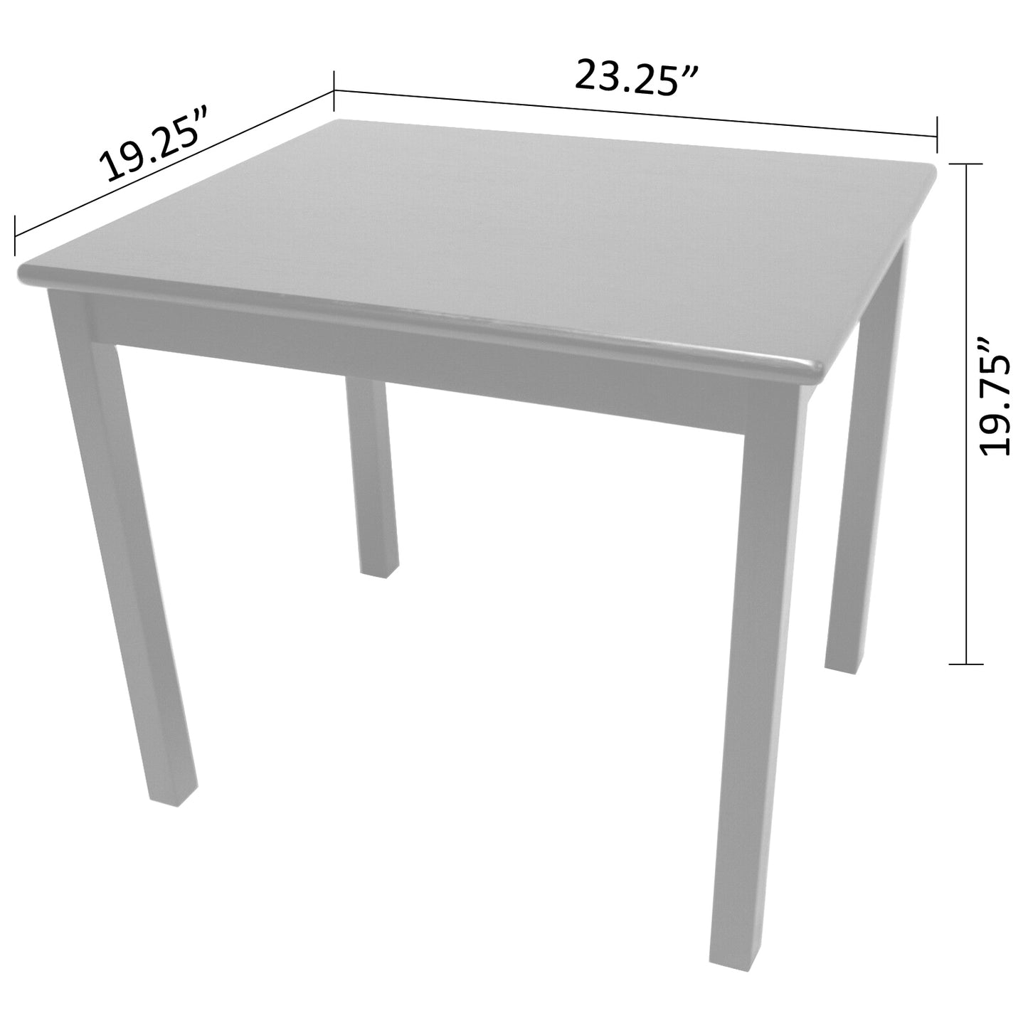 eHemco Solid Hard Wood Kids Table and X-Back Chairs, 3 Piece Set